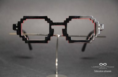 Monture style Lego noir avec nez clef - Face interne rouge