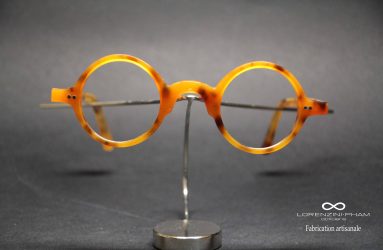 Monture ronde écaille clair style rétro - Tenons déportés