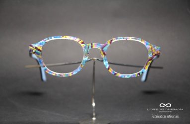 Monture à petites rayures colorées forme pantos