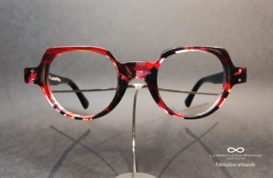 Monture femme en écaille rouge et noir